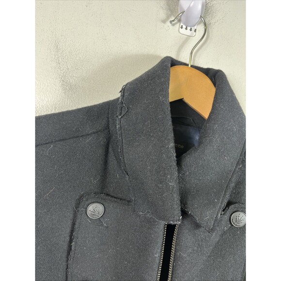 Rag & Bone Full Zip Distressed Wool Peacoat Trench Size 6 - Picture 2 of 14